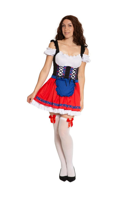 Rode Dirndl Jurk Oktoberfest Anna van Partychimp koop je bij Partywinkel