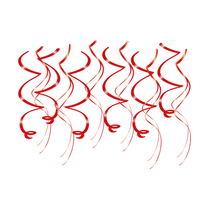 Rode Hangdecoratie Swirls 12st van Paper Dreams koop je bij Partywinkel