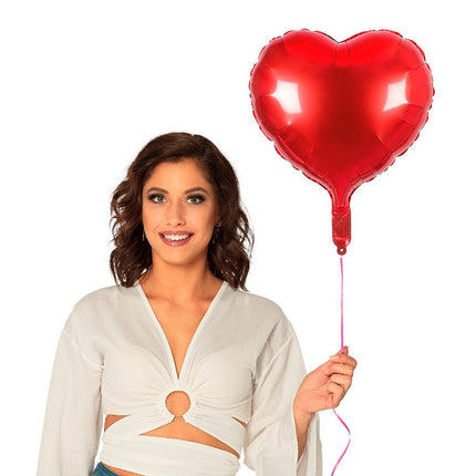 Rode Helium Ballon Hart Leeg 45cm van Boland koop je bij Partywinkel