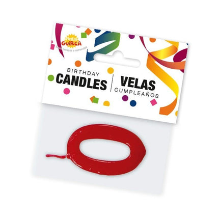 Rode Kaars 0 Jaar 5,5cm van Fiestas Guirca koop je bij Partywinkel