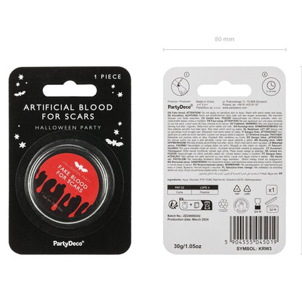 Rode Nep Bloed 30gr van Partydeco koop je bij Partywinkel