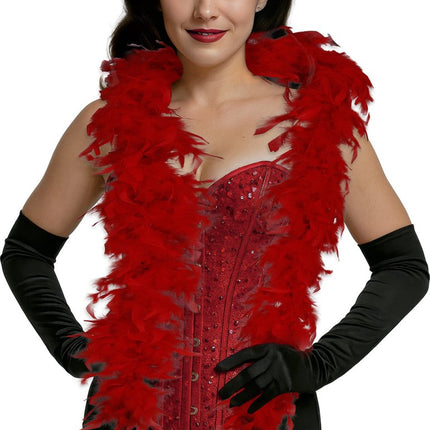 Rood Boa Veren 80gr van Fiestas Guirca koop je bij Partywinkel