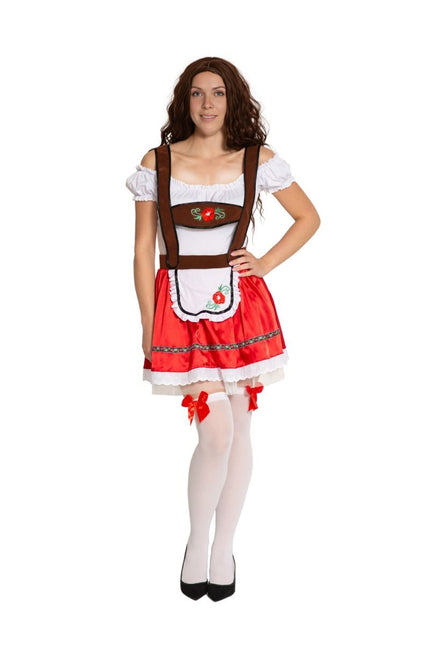 Rood Dirndl Jurk Oktoberfest Fay van Partychimp koop je bij Partywinkel