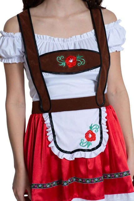 Rood Dirndl Jurk Oktoberfest Fay van Partychimp koop je bij Partywinkel