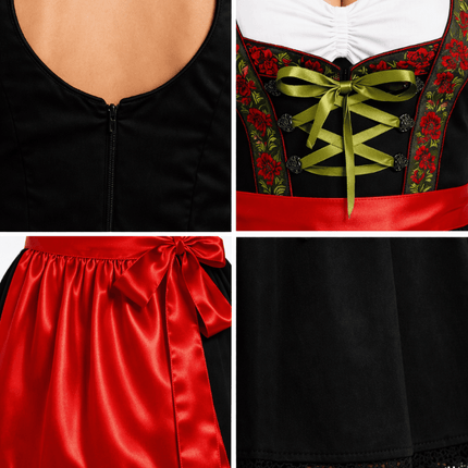 Rood Dirndl Jurk Oktoberfest Rosalie van Partychimp koop je bij Partywinkel