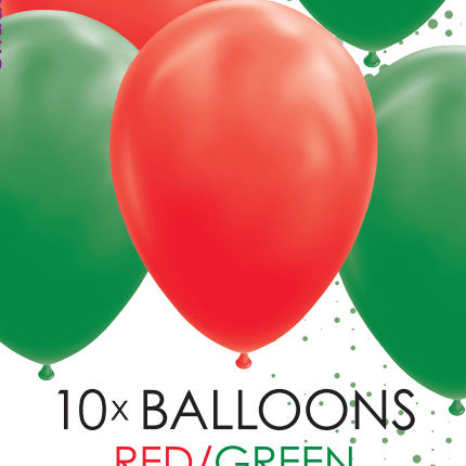 Rood Groene Ballonnen 30cm 10st van WeFiesta koop je bij Partywinkel