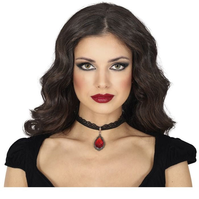 Rood Zwarte Ketting Robijn van Fiestas Guirca koop je bij Partywinkel