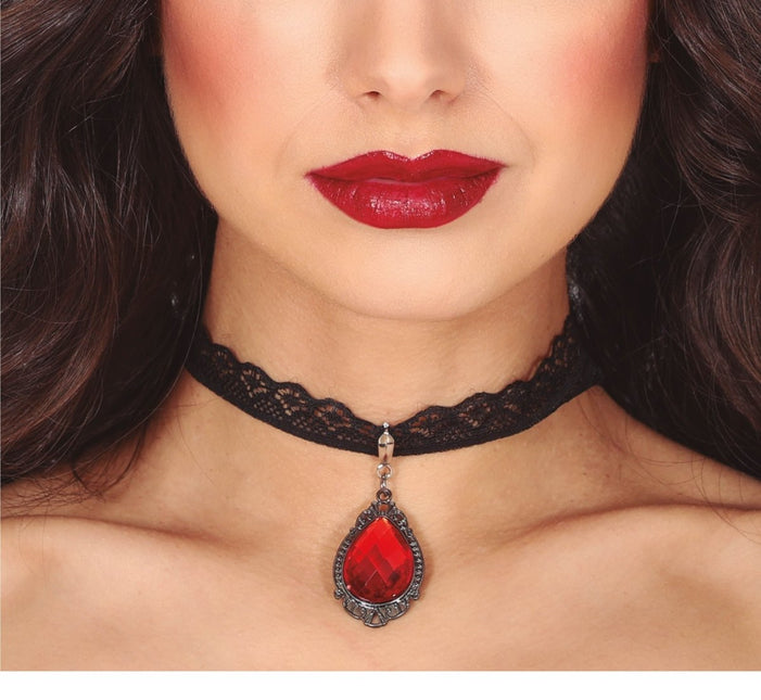 Rood Zwarte Ketting Robijn van Fiestas Guirca koop je bij Partywinkel