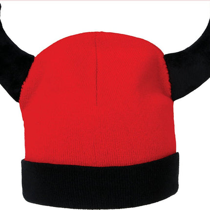 Rood Zwarte Muts Duivel Met Ogen van Fiestas Guirca koop je bij Partywinkel