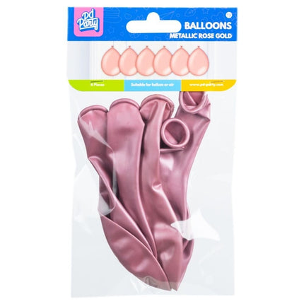 Rose Gouden Ballonnen Metallic 30cm 6st van Paper Dreams koop je bij Partywinkel