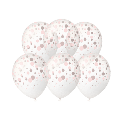 Rose Gouden Ballonnen Stippen 30cm 6st van Paper Dreams koop je bij Partywinkel