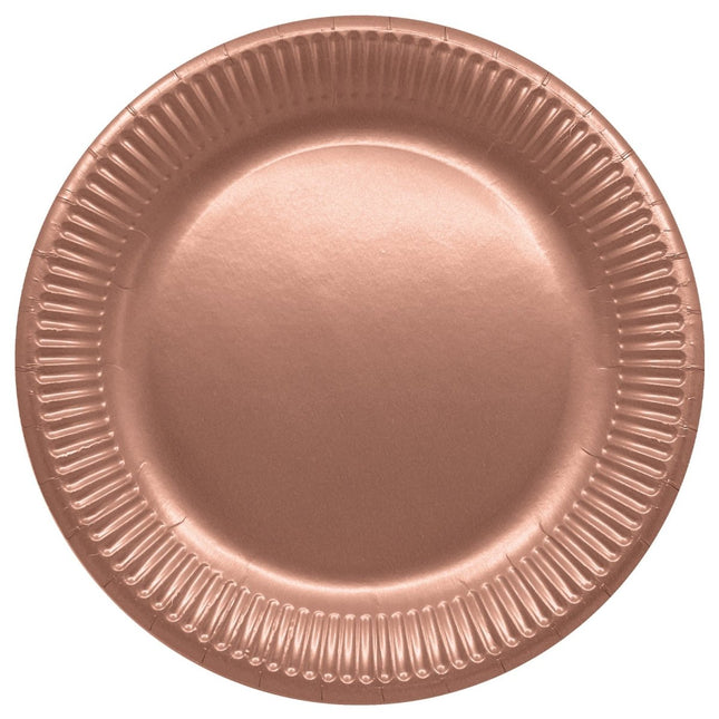 Rose Gouden Borden 23cm 8st van Procos koop je bij Partywinkel