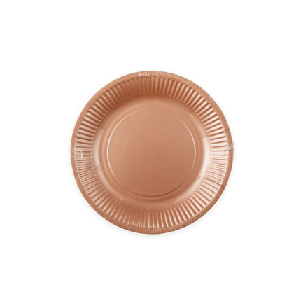 Rose Gouden Borden Papier 23cm 16st van WeFiesta koop je bij Partywinkel