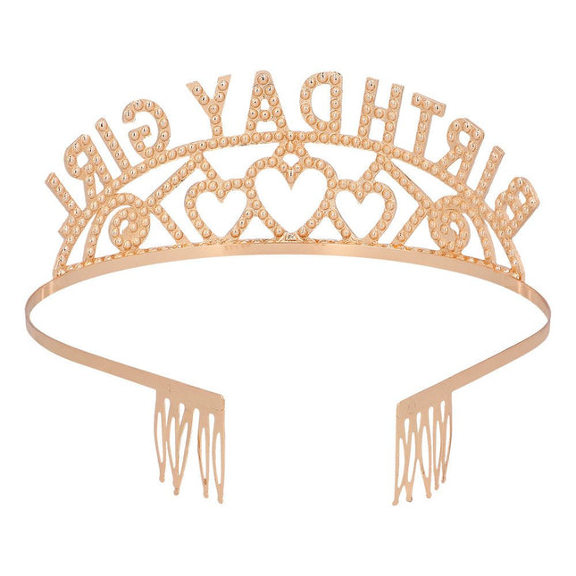 Rose Gouden Haarband Birthday Girl Metaal van Boland koop je bij Partywinkel