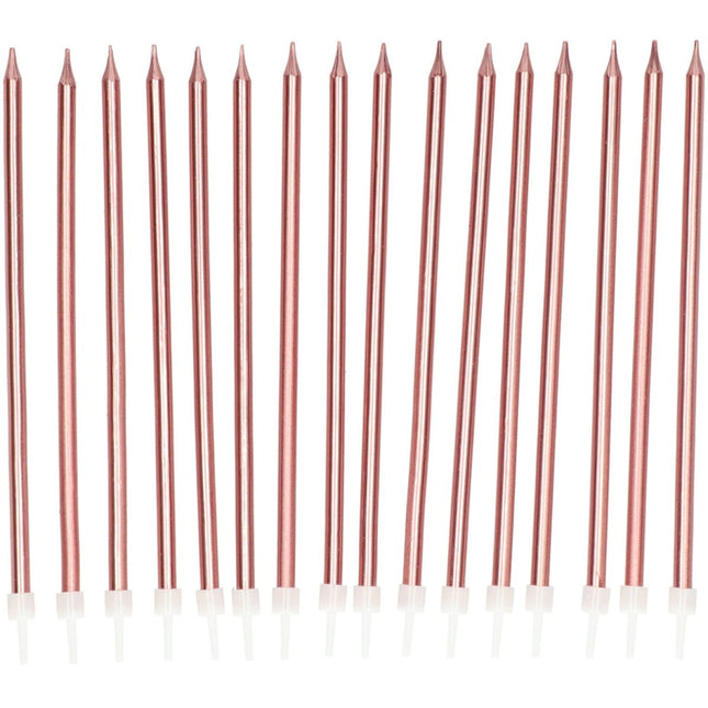 Rose Gouden Kaarsen 15cm 16st van Folat koop je bij Partywinkel
