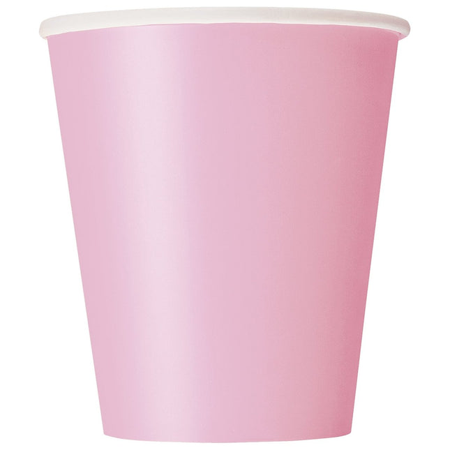 Roze Bekers Karton 266ml 8st van Unique koop je bij Partywinkel