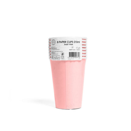 Roze Bekers Papier 210ml 8st van WeFiesta koop je bij Partywinkel