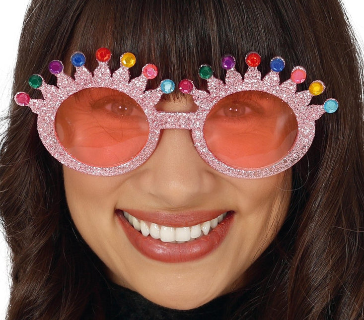 Roze Bril Glitters van Fiestas Guirca koop je bij Partywinkel