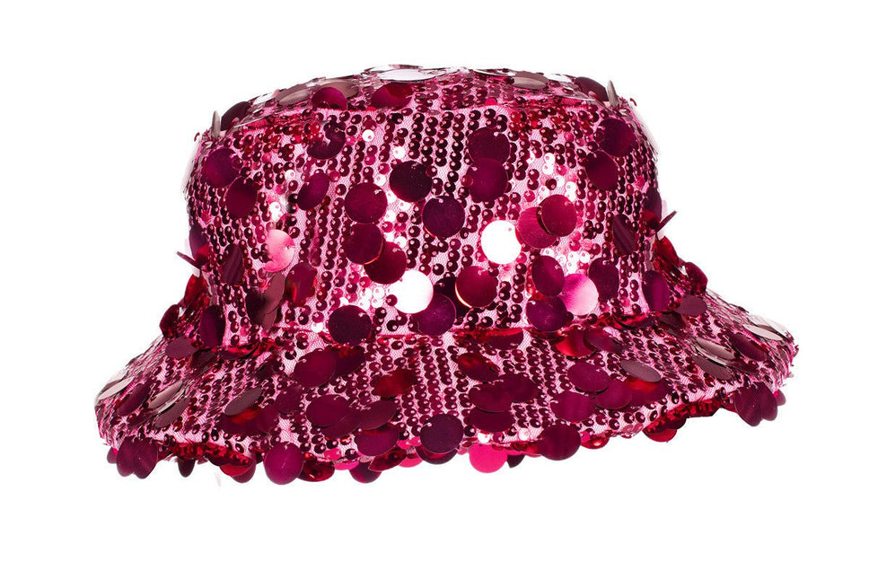 Roze Bucket Hat Pailletten van Wilbers & Wilbers koop je bij Partywinkel
