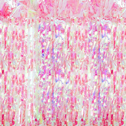 Roze Deurgordijn Metallic Folie 2m van Partydeco koop je bij Partywinkel