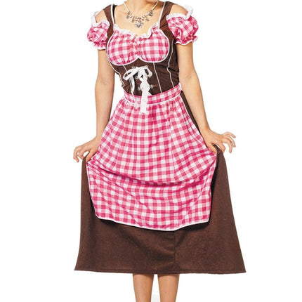 Roze Dirndl Jurk Oktoberfest Dames Lang van Wilbers & Wilbers koop je bij Partywinkel