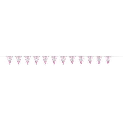 Roze Doopfeest Slinger 2,74m van Unique koop je bij Partywinkel