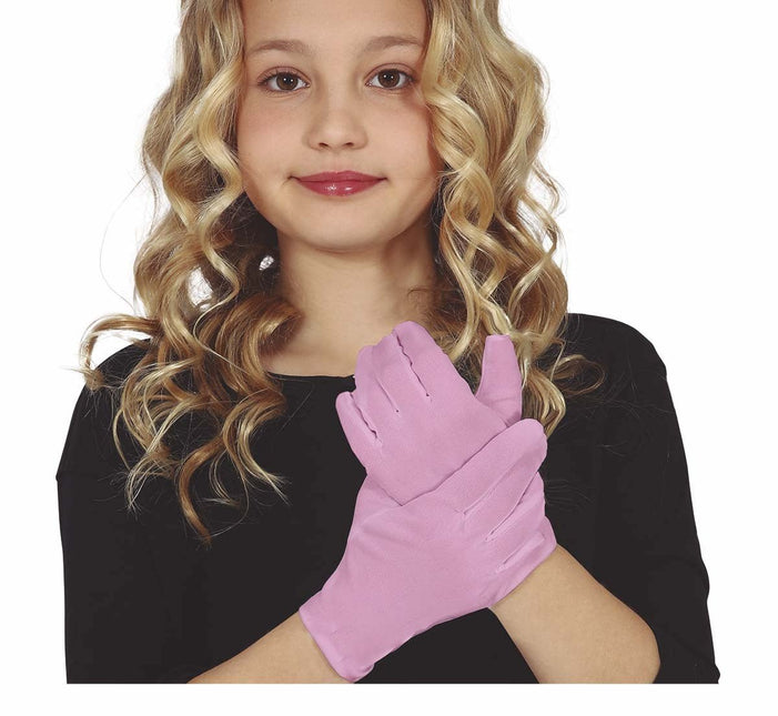Roze Handschoenen Kind 17cm van Fiestas Guirca koop je bij Partywinkel