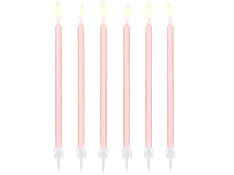Roze Kaarsen 14cm 12st van Partydeco koop je bij Partywinkel