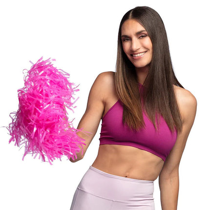 Roze Pompom 34cm van Boland koop je bij Partywinkel