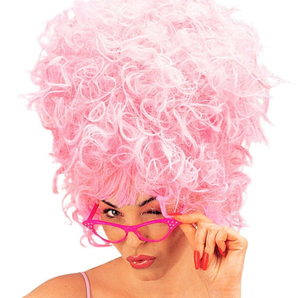 Roze Pruik Pluizig van Widmann koop je bij Partywinkel