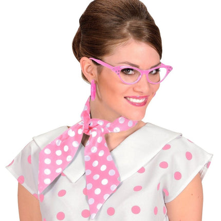 Roze Sjaal Met Wit Stippen van Widmann koop je bij Partywinkel