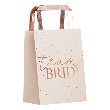 Roze Uitdeeltasjes Team Bride 27cm 5st van Ginger Ray koop je bij Partywinkel
