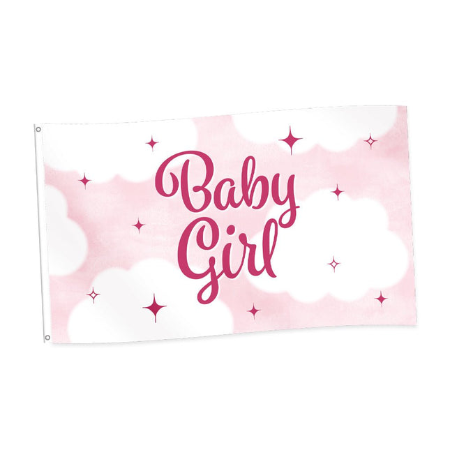 Roze Vlag Baby Girl 1,5m van WeFiesta koop je bij Partywinkel