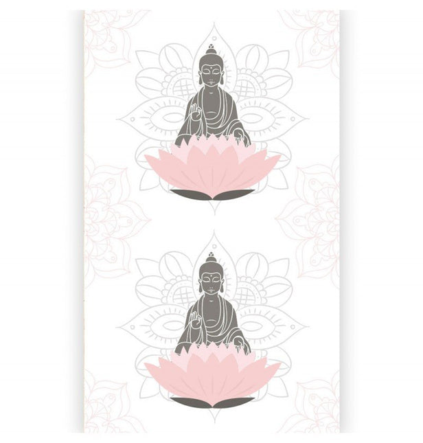 Roze Wit Creme Tafelloper Buddha 5m van CHAKS koop je bij Partywinkel