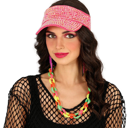 Roze Zonneklep Steentjes van Fiestas Guirca koop je bij Partywinkel