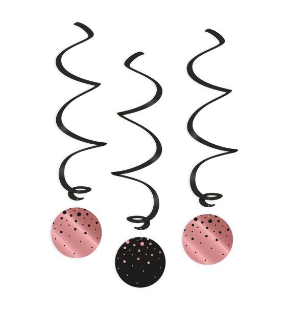 Roze Zwarte Hangdecoratie 17cm van Paper Dreams koop je bij Partywinkel