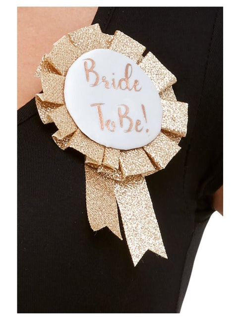 Rozet Bride To Be Rose Goud van Smiffys koop je bij Partywinkel
