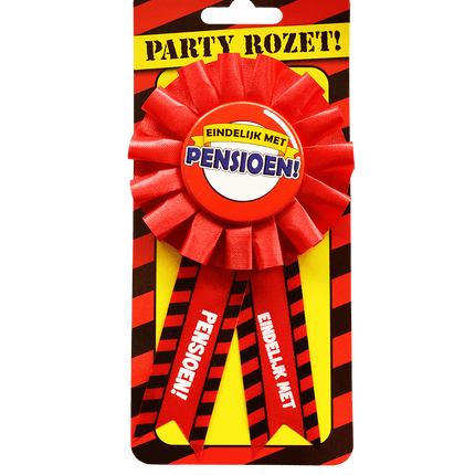 Rozet Eindelijk met Pensioen van Paper Dreams koop je bij Partywinkel