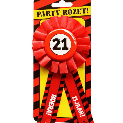 Rozet Hoera 21 Jaar Hoera van Paper Dreams koop je bij Partywinkel