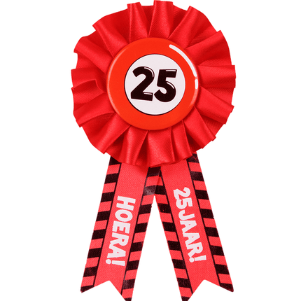 Rozet Hoera 25 Jaar Hoera van Paper Dreams koop je bij Partywinkel