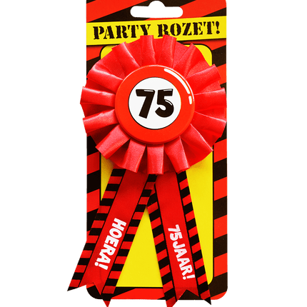 Rozet Hoera 75 Jaar Hoera van Paper Dreams koop je bij Partywinkel