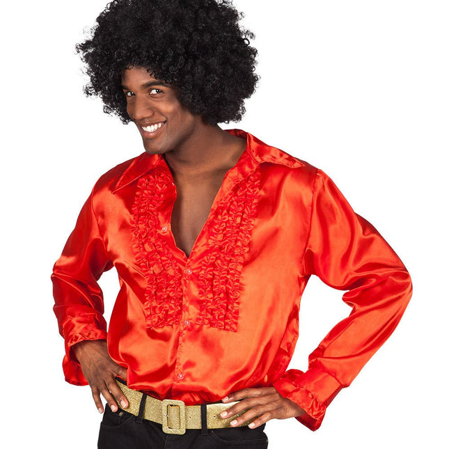 Ruffle Blouse Heren Rood van Boland koop je bij Partywinkel