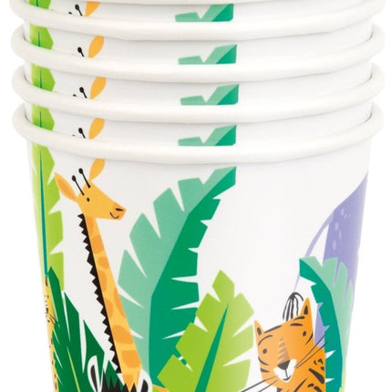 Safari Bekers Papier 266ml 8st van Unique koop je bij Partywinkel