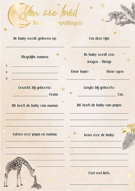 Safari Voorspellingskaartjes Nude 20st van Haza Witbaard koop je bij Partywinkel