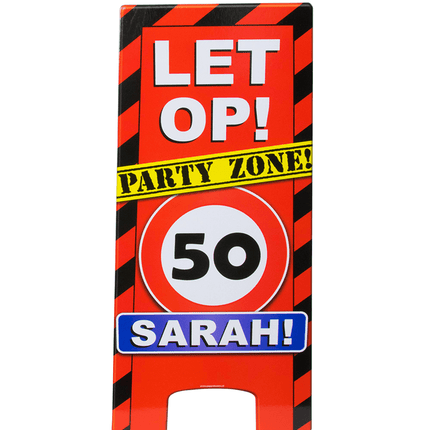 Sarah Warning Sign 50 Jaar 62,5cm van Paper Dreams koop je bij Partywinkel