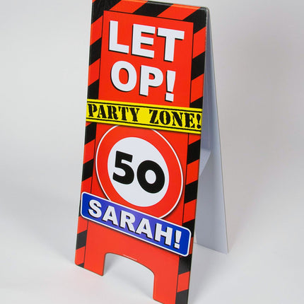 Sarah Warning Sign 50 Jaar 62,5cm van Paper Dreams koop je bij Partywinkel