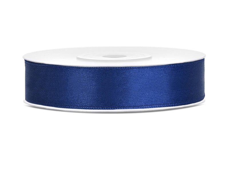 Satijn Lint Donkerblauw 12mm 25m van Partydeco koop je bij Partywinkel