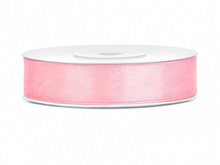 Satijn Lint Lichtroze 12mm 25m van Partydeco koop je bij Partywinkel