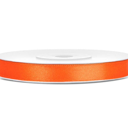 Satijn Lint Oranje 6mm 25m van Partydeco koop je bij Partywinkel