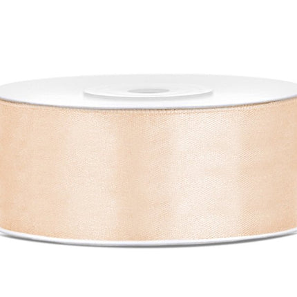 Satijn Lint Vanille Creme 25mm 25m van Partydeco koop je bij Partywinkel